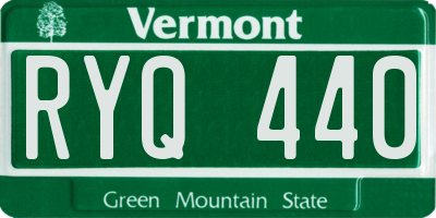 VT license plate RYQ440
