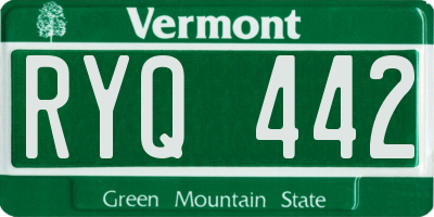 VT license plate RYQ442