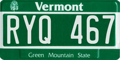 VT license plate RYQ467