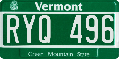 VT license plate RYQ496