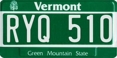 VT license plate RYQ510