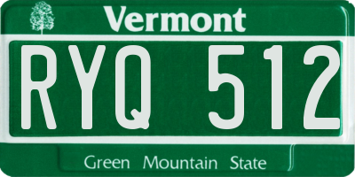 VT license plate RYQ512