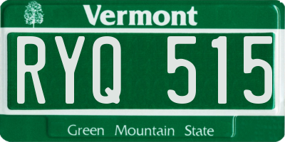 VT license plate RYQ515