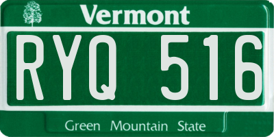 VT license plate RYQ516
