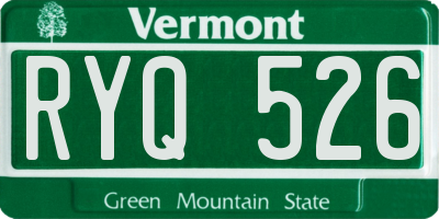VT license plate RYQ526