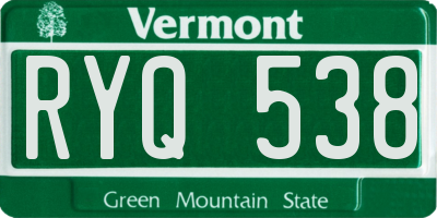 VT license plate RYQ538