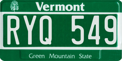 VT license plate RYQ549