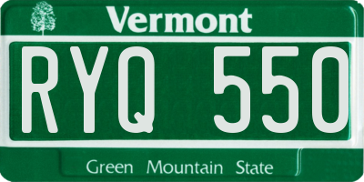 VT license plate RYQ550