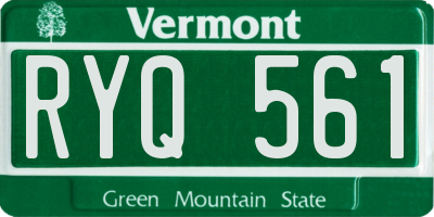 VT license plate RYQ561