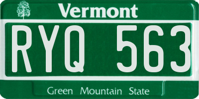 VT license plate RYQ563