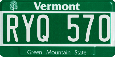 VT license plate RYQ570