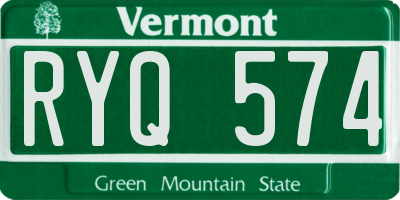 VT license plate RYQ574