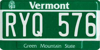 VT license plate RYQ576
