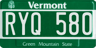 VT license plate RYQ580