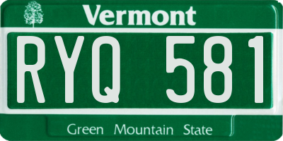 VT license plate RYQ581