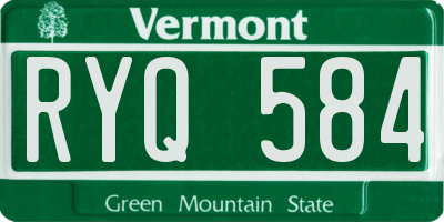 VT license plate RYQ584