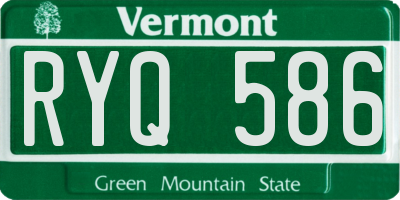 VT license plate RYQ586