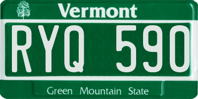 VT license plate RYQ590