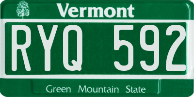 VT license plate RYQ592
