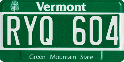 VT license plate RYQ604