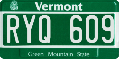 VT license plate RYQ609
