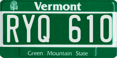 VT license plate RYQ610
