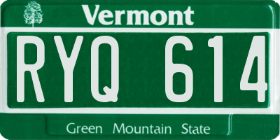 VT license plate RYQ614