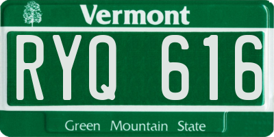 VT license plate RYQ616