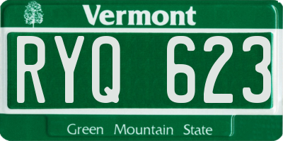 VT license plate RYQ623