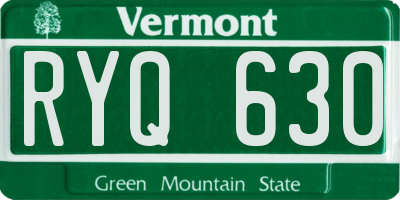 VT license plate RYQ630