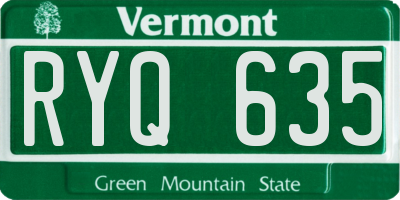 VT license plate RYQ635