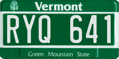 VT license plate RYQ641