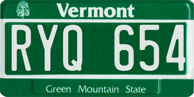 VT license plate RYQ654