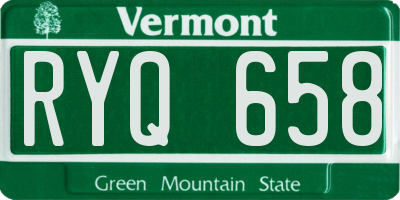 VT license plate RYQ658