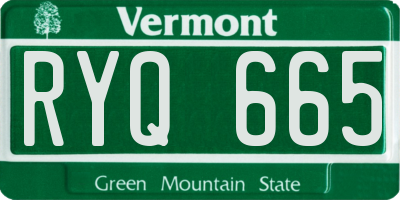 VT license plate RYQ665