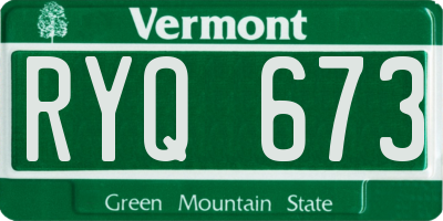 VT license plate RYQ673