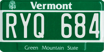 VT license plate RYQ684