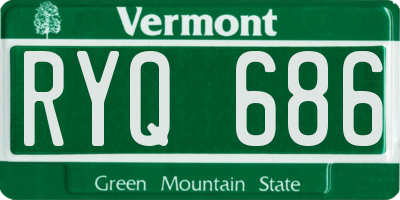 VT license plate RYQ686