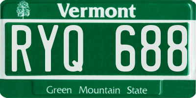 VT license plate RYQ688