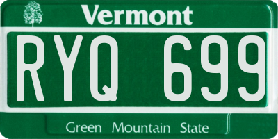VT license plate RYQ699