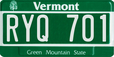 VT license plate RYQ701