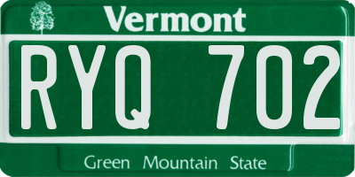 VT license plate RYQ702
