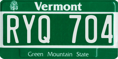 VT license plate RYQ704