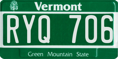 VT license plate RYQ706