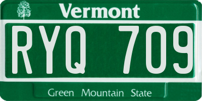 VT license plate RYQ709