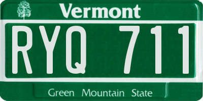 VT license plate RYQ711