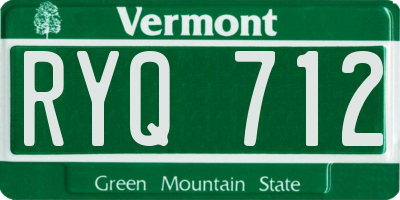 VT license plate RYQ712