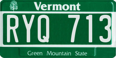 VT license plate RYQ713