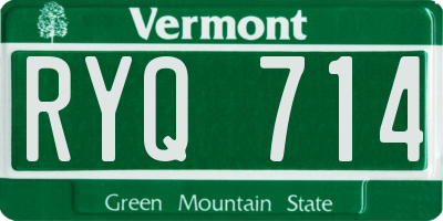 VT license plate RYQ714