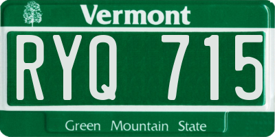 VT license plate RYQ715